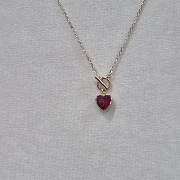 18k GP Cz Heart Necklace - Picture 5 of 6